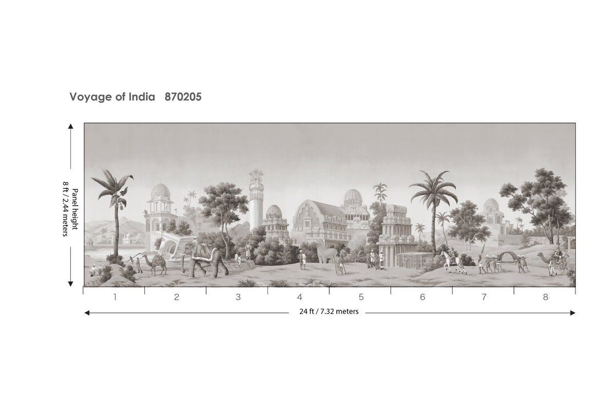 Voyage of India Stone Grey 8 ft panel layout
