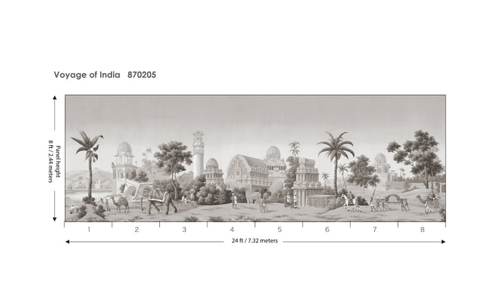 Voyage of India Stone Grey 8 ft panel layout