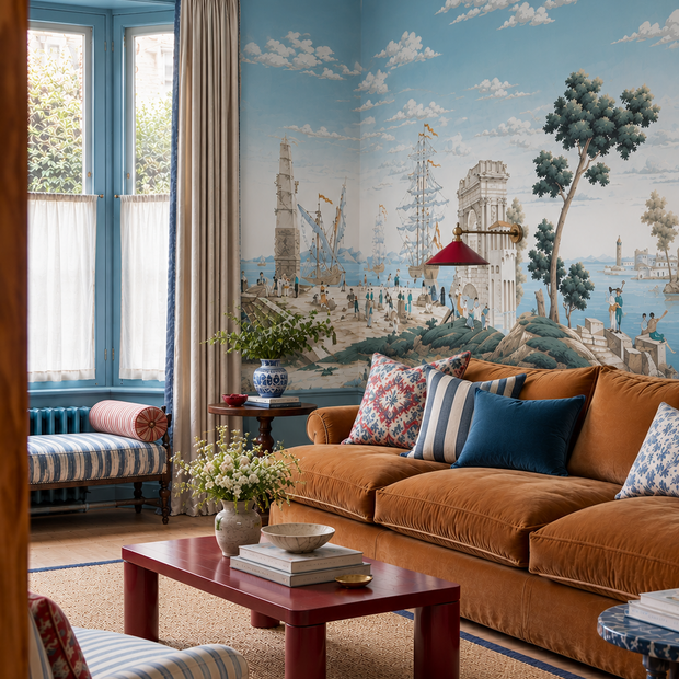 Port of Italy Azure Harbour in a living room