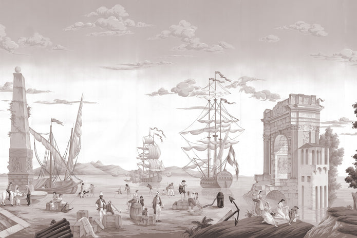 Port of Italy Antique Sepia A4 size sample